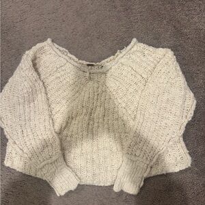 Free People Cream Knit Sweater